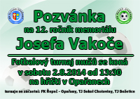 Pozvánka na 12. ročník Memoriálu Josefa Vakoče 2014